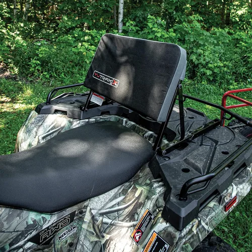 Vista 3 de YUTRAX Respaldo universal para montaje en ATV, marco de asiento de acero resistente, posiciones ajustables del respaldo del asiento, cojín de 2