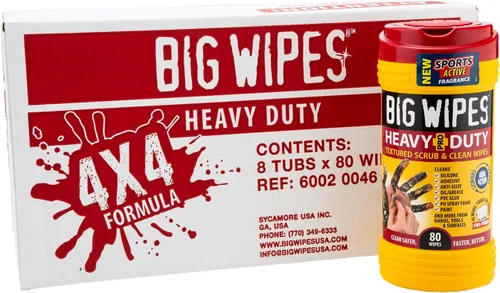 Vista 11 de BIG WIPES Recipiente multisuperficie resistente, paños de limpieza súper absorbentes para manos, superficies y herramientas, recipiente de 80