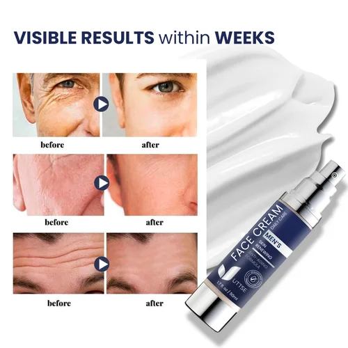 Vista 5 de Crema facial 6 en 1 para hombres: crema antienvejecimiento y arrugas para hombres con colágeno, ácido hialurónico, vitaminas E y B, manteca