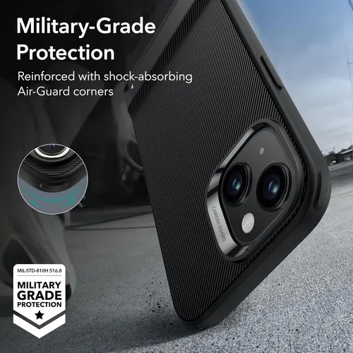 Vista 5 de ESR Funda para iPhone 14 Pro, 3 Modos de Soporte, Protección contra Caídas de Grado Militar, Compatible con Carga Inalámbrica, Cubierta Trasera
