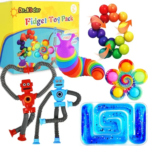 Vista 8 de 12 piezas de juguetes sensoriales para jugar para niños en el aula de 3 a 5 a 7 años, juguetes sensoriales para estudiantes de autismo