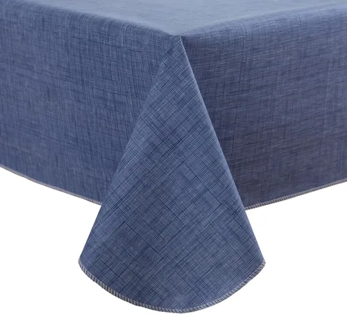 Vista 16 de Pioggia Mantel de vinilo con respaldo de franela, impermeable, a prueba de aceite, plástico, limpiable, mantel de PVC para interior y exterior Beige