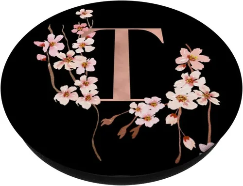 Vista 2 de Cherry Blossom - Soporte para teléfonos y tabletas, diseño de flor japonesa, Negro