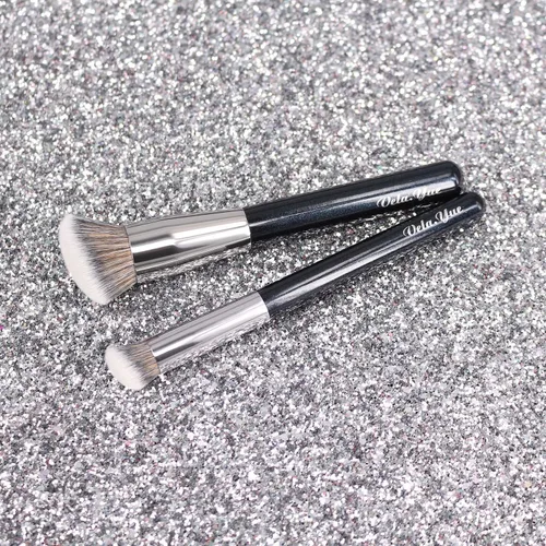 Vista 8 de Juego de 2 brochas de maquillaje para base, para difuminar, pulir, líquido, crema