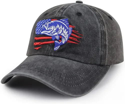 Vista 2 de Sombreros bordados con bandera estadounidense para hombres y mujeres, divertidas gorras de béisbol ajustables para caza al aire libre