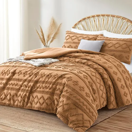 Vista 38 de Oli Anderson Juego de Edredón Beige Queen Acolchado Juego de Ropa de Cama Queen 3 Piezas, Edredón Boho Shabby Chic con 2 Fundas de Almohada