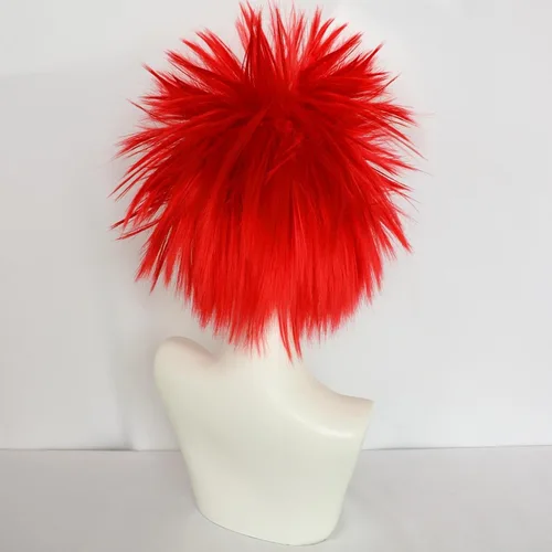 Vista 5 de ANOGOL Peluca roja loca para hombres y mujeres, pelucas de anime rojas Rojo