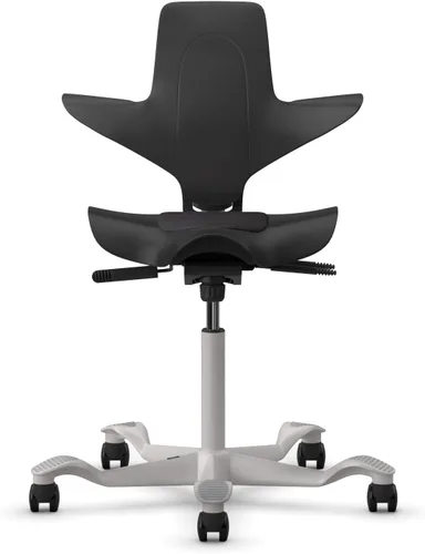 Vista 15 de HAG Capisco Puls - Silla de escritorio ajustable para sentarse a pie, marco negro, cojín parcial negro