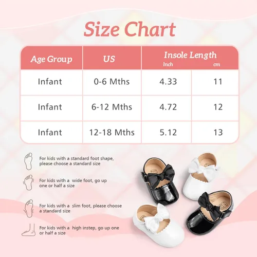 Vista 6 de KIDSUN Zapatos Mary Jane para bebés y niñas, suela de goma antideslizante, zapatillas de ballet para vestido de princesa, zapatos de boda, zapatos