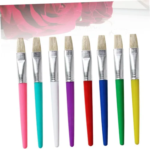 Vista 4 de EXCEART 16 unids para pintura suministros de arte de nylon pintura pincel pintura suministros de arte pintura plana pincel pintura pinceles
