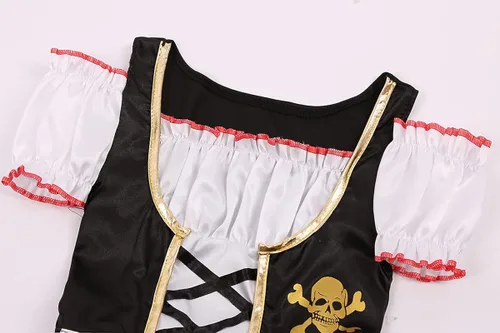 Vista 4 de Getyothtop Disfraz de princesa pirata para niña disfraz de fiesta de Halloween con juguetes