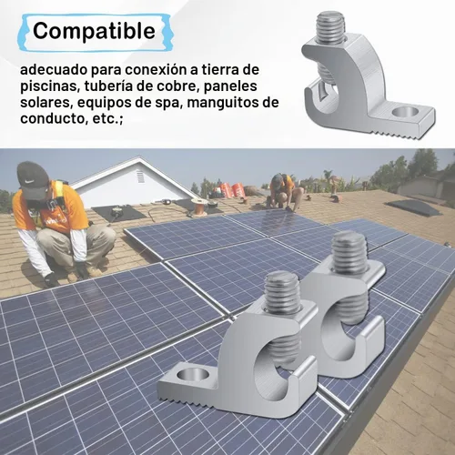 Vista 6 de Terminal de unión de piscina con aluminio resistente a la corrosión y de alta conductividad, rango de cables 4-14 (10 paquetes)