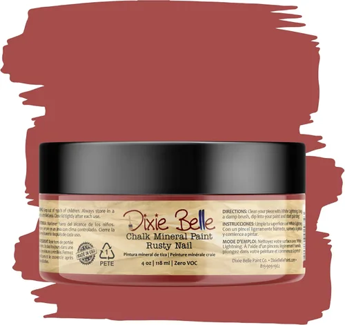 Vista 370 de Pintura para muebles con acabado de tiza Dixie Belle Paint Company - Amatista (4oz) - Pintura mineral de tiza chic púrpura profundo mate