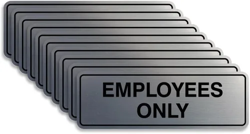 Vista 36 de Letrero estándar de solo empleados - Negro - Pequeño (1 paquete)