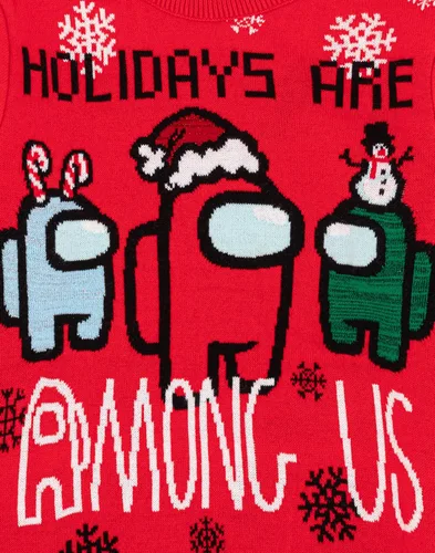 Vista 5 de Among Us Jersey de Navidad para niños y niños, diseño de tripulación