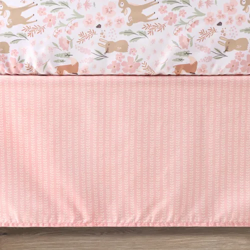 Vista 4 de El juego de ropa de cama de 3 piezas The Peanutshell para cuna de bebé para niñas - Decoración de cama de recién nacida, bebé y niña con sábana
