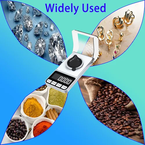 Vista 2 de Báscula digital de miligramos de alta precisión recargable de 3.53 oz/0.00 oz, escala de gramos, báscula de bolsillo, báscula de alimentos