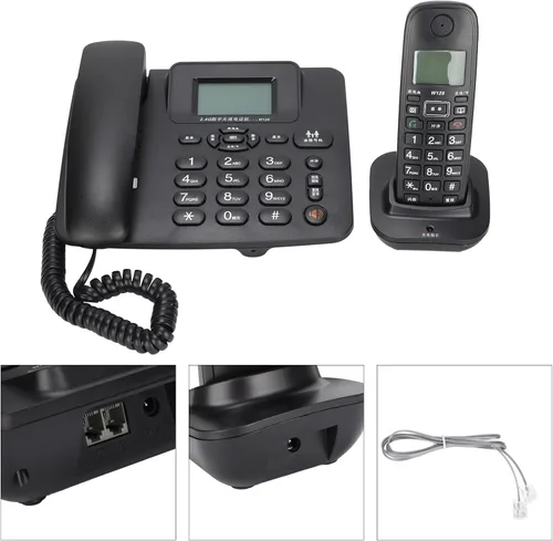 Vista 6 de Sistema telefónico inalámbrico con cable expandible, comunicación digital avanzada de 2.4 GHZ con identificación de llamadas en espera de llamadas