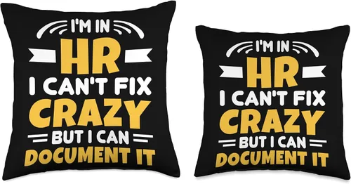 Vista 3 de Gifts for HR Manager & Human Resources Team Fix Crazy But Can Document It - Almohada de gestión de recursos humanos, 16 x 16 pulgadas, multicolor
