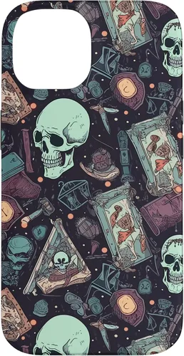 Vista 4 de Eerie Tarot Cards and Crystals Pattern Scary Cute Halloween Case for iPhone 17