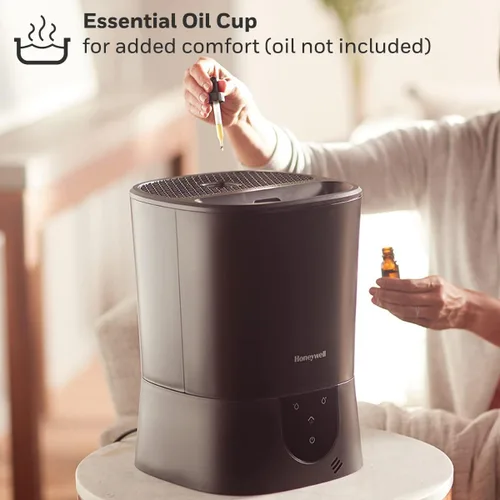 Vista 5 de Honeywell Humidificador de vapor caliente, de fácil mantenimiento, sin filtro, para habitaciones medianas, tanque de 1.5 galones – Humidistat