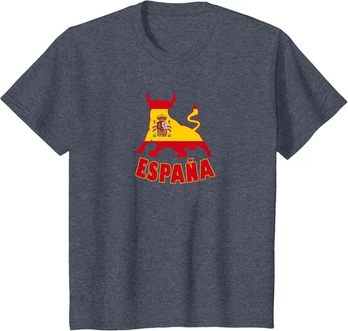 Vista 87 de Spain Espana with Bull and National Flag/Present T-Shirt Asphalt Grey