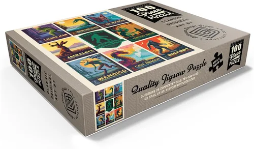 Vista 3 de MyPuzzle Leyendas de los Parques Nacionales: Impresión de Múltiples Imágenes - Edición 1, Póster Vintage - Rompecabezas Premium de 100 Piezas