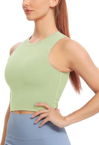 Vista 4 de Natural Feelings Nudi - Sujetadores deportivos para mujer, con relleno extraíble, sin mangas, para yoga, fitness, entrenamiento, ombligueras