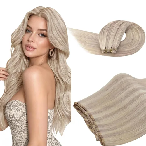 Vista 33 de Ugeat Extensiones de cabello humano de trama de mariposa, color negro, 16