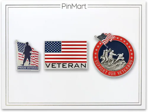 Vista 41 de PinMart Pin de veterano – Pin patriótico americano de solapa o sombrero – Orgulloso de ser retirado ejército, marina, fuerza aérea o cuerpo
