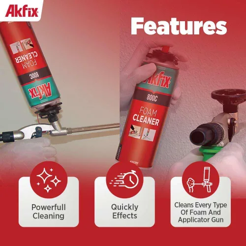 Vista 2 de Akfix Limpiador de pistola de espuma aislante 800C, gran removedor de sellador, disuelve espuma de poliuretano en aerosol, 1 paquete, 16.9 onzas