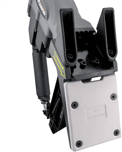 Vista 4 de NuMax S50LSDH - Clavadora/grapadora neumática 2 en 1 calibre 15.5 y calibre 16 de 2 pulgadas, con mazo de suelo y placas base intercambiables