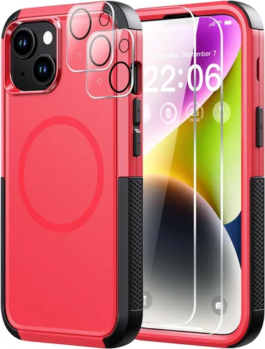 Vista 10 de Diverbox Funda para iPhone 13 [compatible con MagSafe] [con protector de pantalla] [a prueba de golpes] [a prueba de caídas] Funda de protección