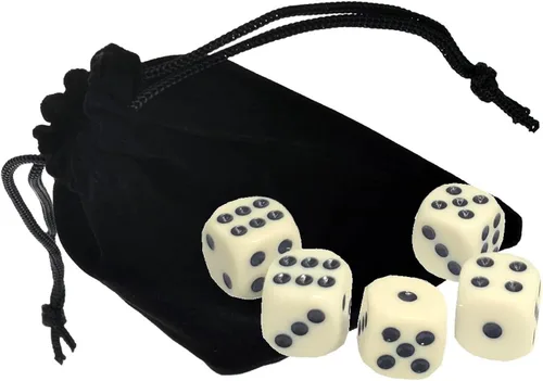 Vista 2 de Cyber-Deals - Taza compacta de cuero genuino para dados + dados con bolsa de almacenamiento de terciopelo negro