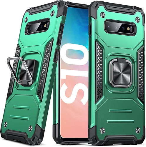 Vista 31 de DASFOND Diseñada para funda Galaxy S8 con soporte, anillo metálico giratorio mejorado de 360°, soporte kickstand de grado militar, resistente a