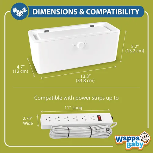 Vista 6 de Caja de Cubierta para Regleta de Alimentación - Efectivamente Protege la Regleta de Alimentación para Bebés con Doble Candado Patentado. Cómodas