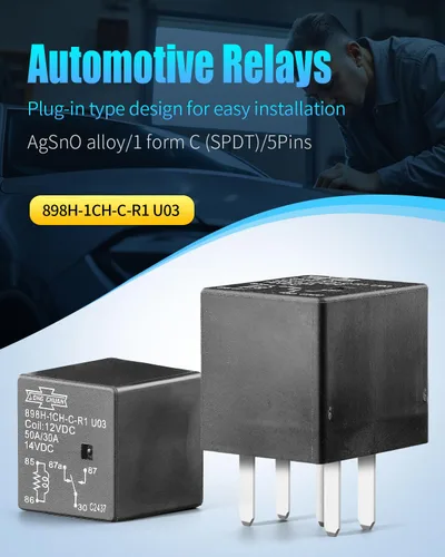 Vista 2 de 898H-1CH-C-R1 U03 12VDC 50A Mini 280 Relé automotriz con flujo SPDT apretado 5 pines