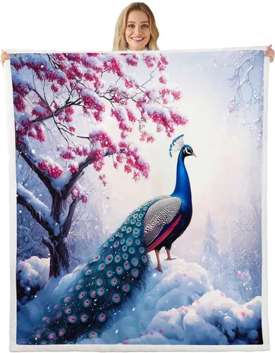 Vista 21 de Manfei Cute Cat Kids Throw Blanket Flower Heart Print Fuzzy Blanket for Boy Girls Room Decor, Kawaii Animal Theme Blanket for Bed Couch Sofa, Soft