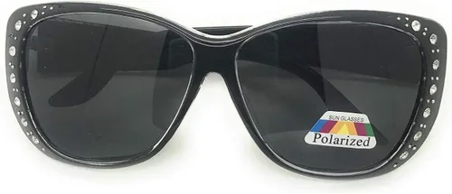 Vista 3 de The Starlet - Gafas de sol rectangulares ovaladas con diamantes de imitación de mariposa y ajuste de 2.165 in
