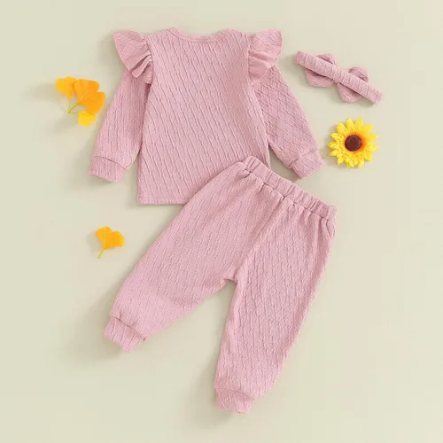 Vista 4 de Conjunto de sudadera unisex de manga larga para recién nacido, ropa de género neutro