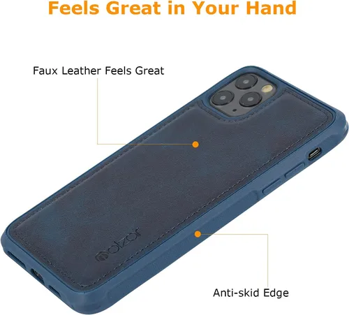 Vista 4 de MAG Series - Funda para iPhone 11 Pro Max, placa de metal integrada para montaje magnético, funciona con cargadores certificados Qi, compatible