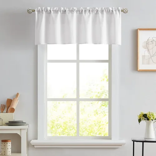 Vista 88 de Melodieux Cortinas de Niveles Semitraslúcidas Negras de 24 Pulgadas de Largo para Cocina, Cafetería, Dormitorio, Ventanas Pequeñas, Aspecto de Lino