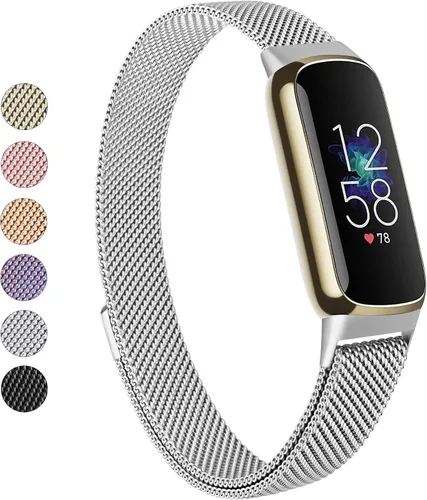 Vista 8 de Vanjua Correa de metal compatible con Fitbit Luxe, correa de repuesto ajustable de malla de acero inoxidable para Fitbit Luxe/Luxe edición especial