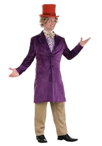 Vista 3 de Chaqueta de Disfraz Auténtica de Willy Wonka para Hombre Multicolor