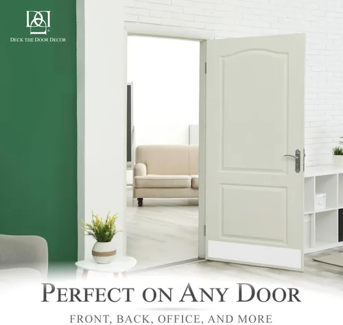Vista 3 de Deck The Door - Placa protectora para puertas - Acento elegante y protección duradera - Aluminio anodizado - Incluye autoadhesivo fácil - 6x28