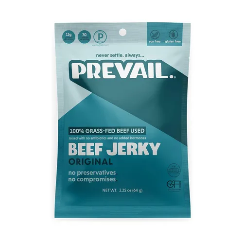 Vista 10 de Charqui de pavo de pastoreo, de PREVAIL - ¡Bajo en sodio y sin gluten! Paquete de (3) bolsas Nuestro charqui gourmet está certificado paleo