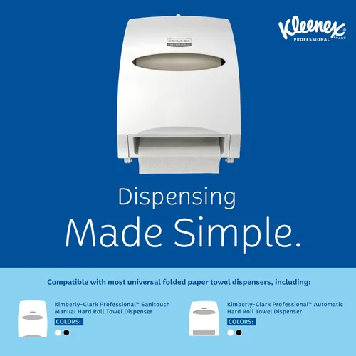 Vista 8 de Kleenex Toallas de Papel Profesionales Universales en Rollo Duro, a Granel (50606), Enrollado con Núcleo de 1.75", Bolsillos de Absorción Premium