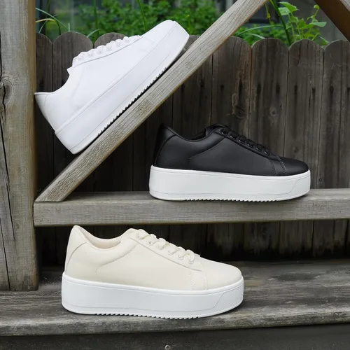 Vista 7 de JABASIC Zapatos deportivos de moda para mujer, con cordones, elegantes y cómodos para caminar
