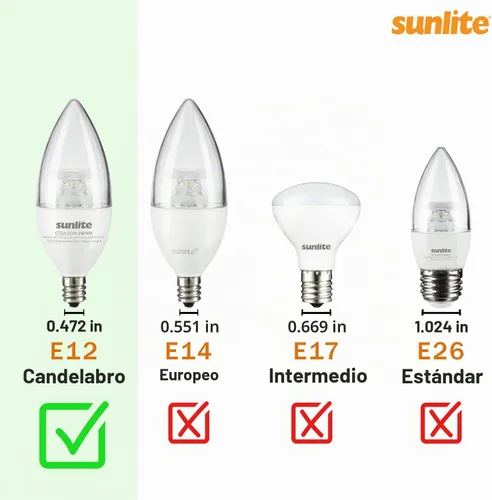 Vista 6 de Sunlite Bombilla LED B11 con punta de torpedo esmerilada, 4.5 vatios (equivalente a 40 W) 300 lúmenes, base de candelabro E12, regulable 5000K luz