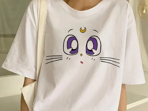 Vista 5 de DealG Sailor Moon - Camiseta de dibujos animados para mujer